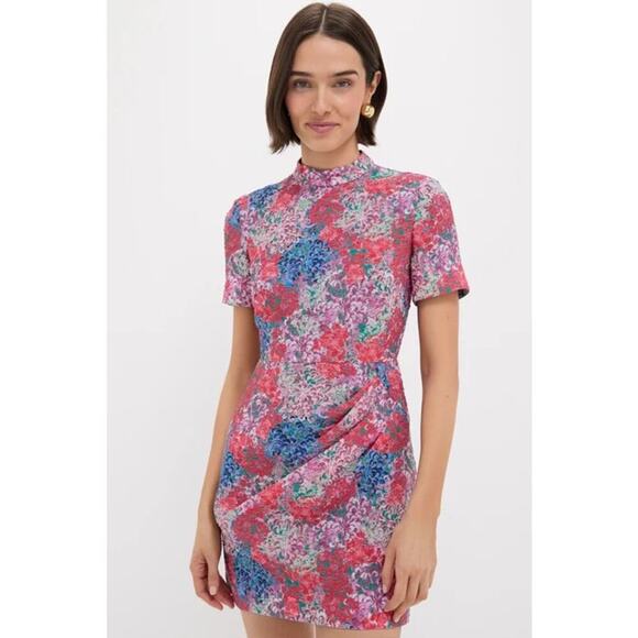 SALONI Florentina Sea Draped Mini Dress Size 2 - NWT - Picture 1 of 5